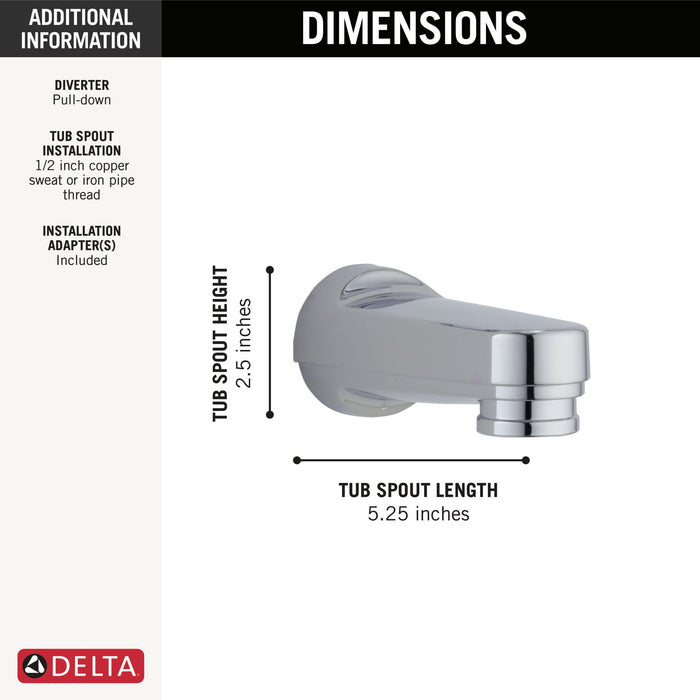 Delta RP17453SS Tub Spout - Pull-Down Diverter, chrome - view 2