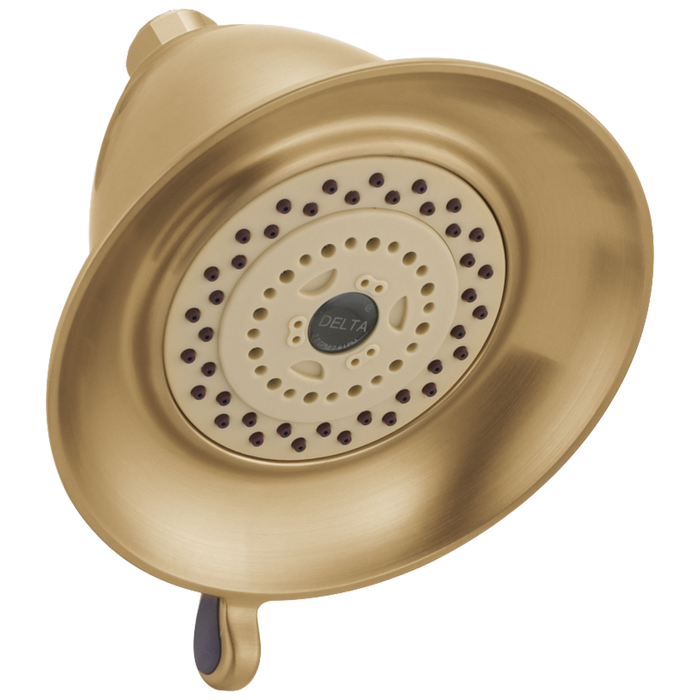 Delta Universal Showering Components RP34355SS Premium 3-Setting Shower Head, champagne bronze