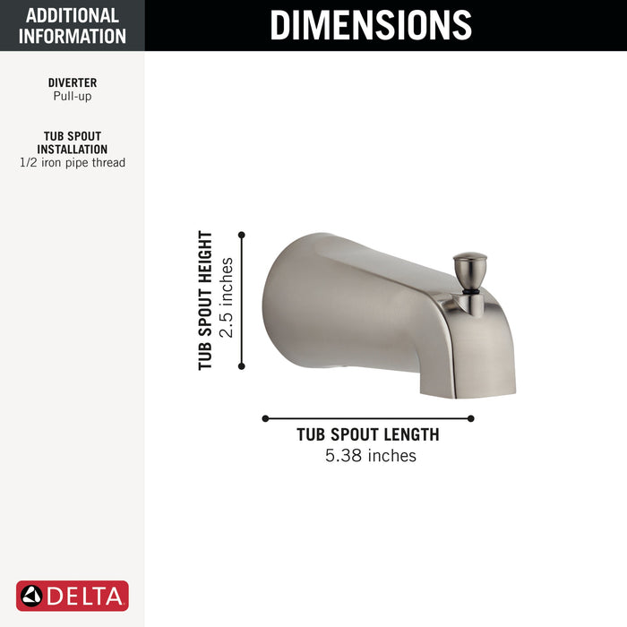 Delta RP61357OB Tub Spout - Pull-Up Diverter, brushed nickel - view 2