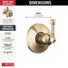 Delta Broderick T11884 3-Setting Diverter Trim, lumicoat champagne bronze - view 2