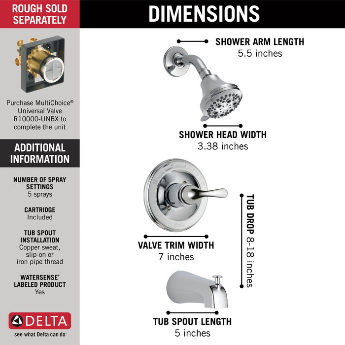 Delta Classic T13420 Monitor 13 Series Tub & Shower Trim