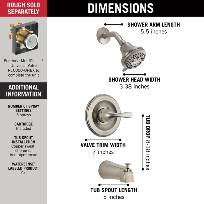 Delta Classic T13420 Monitor 13 Series Tub & Shower Trim