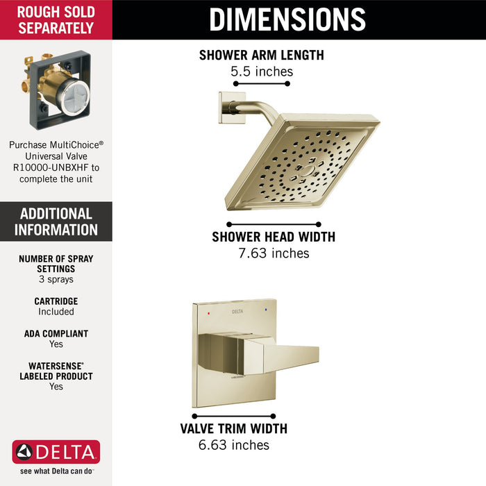 Delta Trillian T14243 14 Series H2Okinetic Shower Only Trim, lumicoat polished nickel - view 5