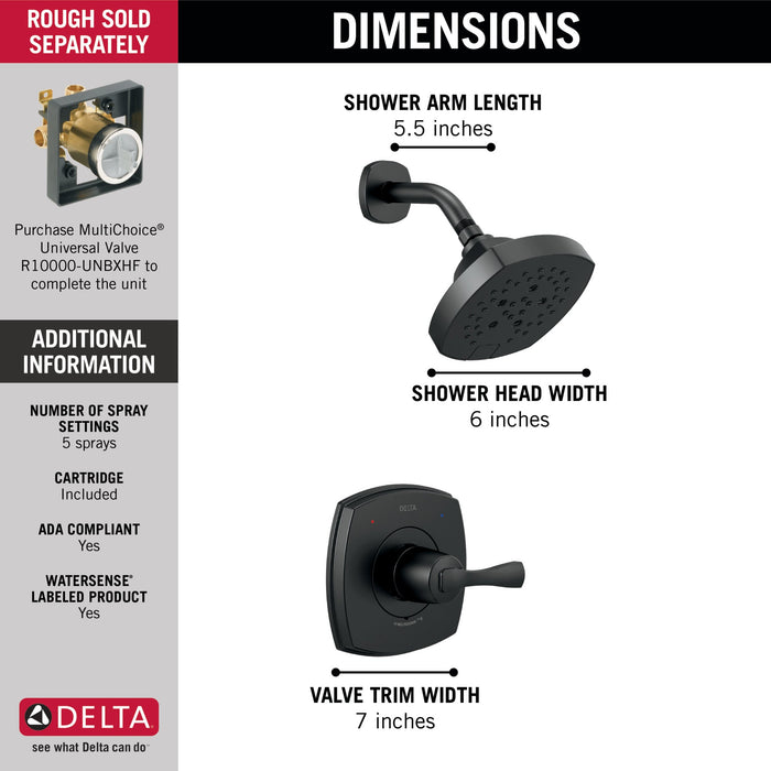 Delta Stryke T14276 14 Series Shower Only, matte black - view 4