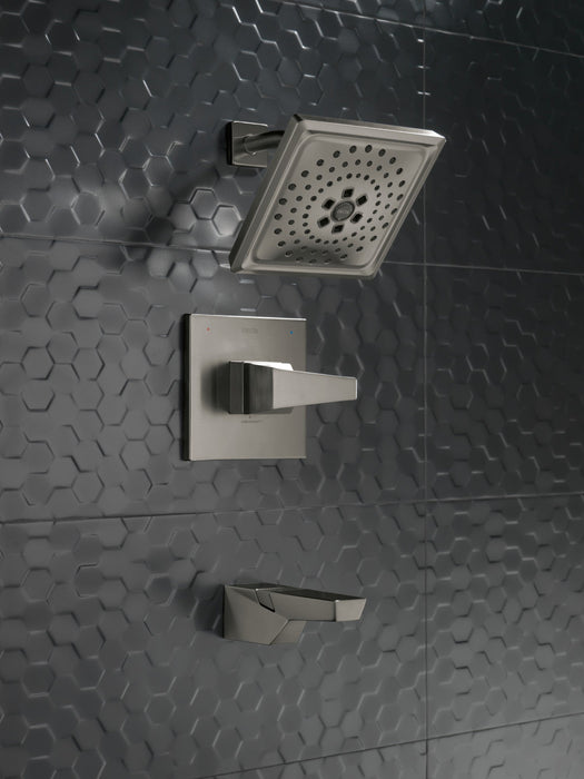 Delta Trillian T14443 14 Series H2Okinetic Tub Shower Trim, lumicoat black stainless - view 2