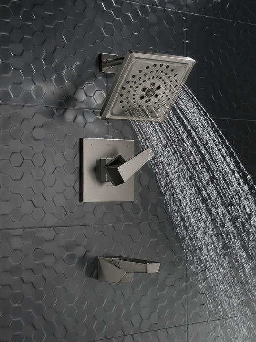 Delta Trillian T14443 14 Series H2Okinetic Tub Shower Trim, lumicoat black stainless - view 4