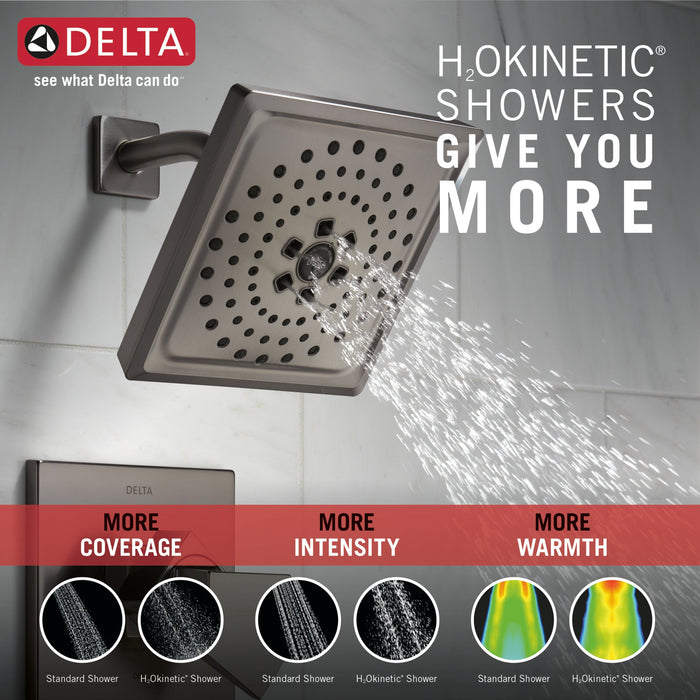 Delta Trillian T14443 14 Series H2Okinetic Tub Shower Trim, lumicoat black stainless - view 5