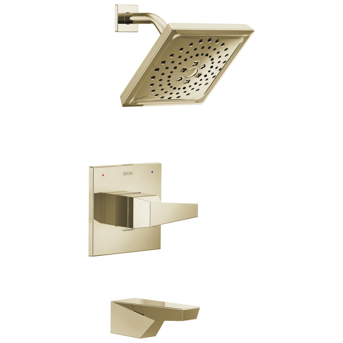 Delta Trillian T14443 14 Series H2Okinetic Tub Shower Trim, lumicoat polished nickel