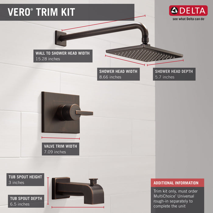 Delta Vero T14453 Monitor 14 Series Tub & Shower Trim, venetian bronze - view 4