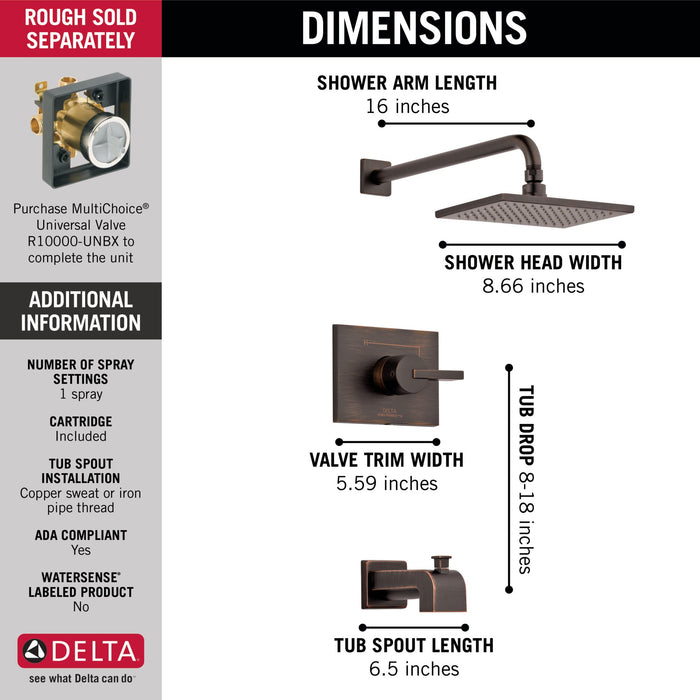 Delta Vero T14453 Monitor 14 Series Tub & Shower Trim