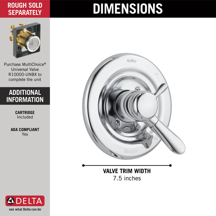 Delta Lahara T17038 Monitor 17 Series Valve Only Trim, chrome - view 4
