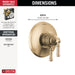 Delta Broderick T17084 17 Series Valve Only Trim, lumicoat champagne bronze - view 2