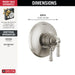 Delta Broderick T17084 17 Series Valve Only Trim, lumicoat stainless - view 2
