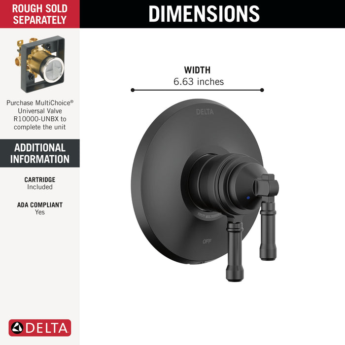 Delta Broderick T17084 17 Series Valve Only Trim, matte black - view 2