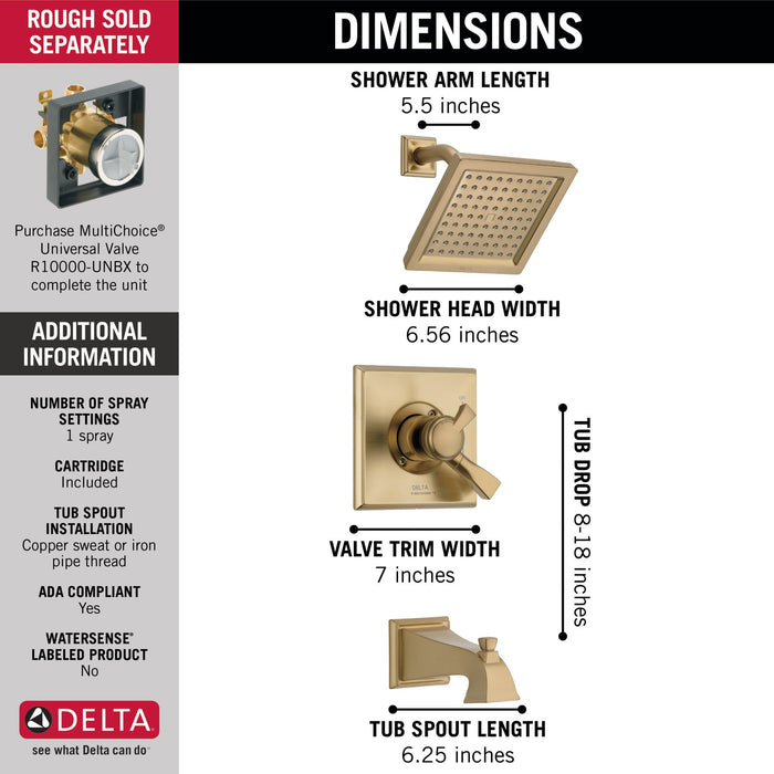 Delta Dryden T17451 Monitor 17 Series Tub & Shower Trim