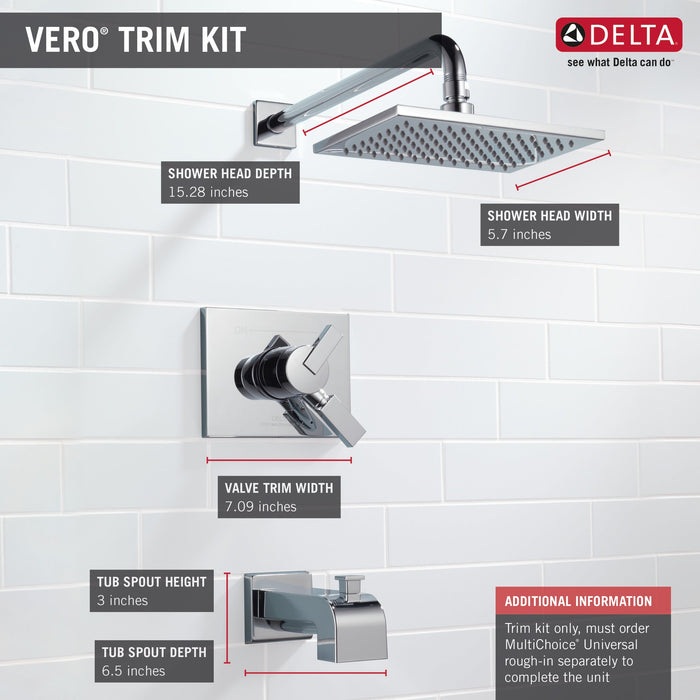 Delta Vero T17453 Monitor 17 Series Tub & Shower Trim, chrome - view 5