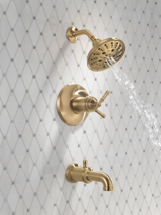 Delta Broderick T17T484 17T Series Tub Shower Trim, lumicoat champagne bronze - view 5