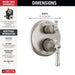 Delta Broderick T24884 14 Series Integrated Diverter Trim 3-Setting, lumicoat stainless - view 2