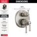 Delta Broderick T27984 17 Series Integrated Diverter Trim 6-Setting, lumicoat stainless - view 2