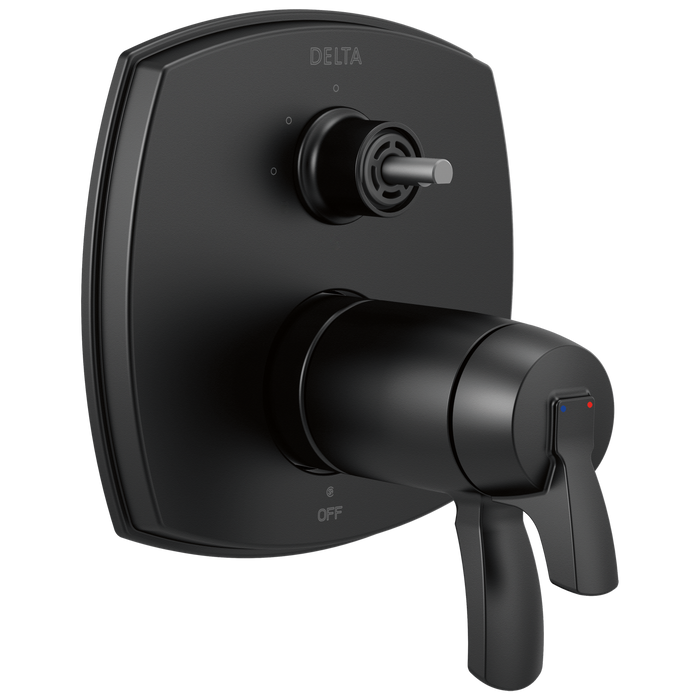 Delta Stryke:T27T876 17 Thermostatic Integrated Diverter Trim with Three Function Diverter Less Diverter Handle, matte black
