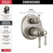 Delta Broderick T27T884 17T Series Integrated Diverter Trim 3-Setting, lumicoat stainless - view 2