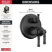Delta Broderick T27T884 17T Series Integrated Diverter Trim 3-Setting, matte black - view 2