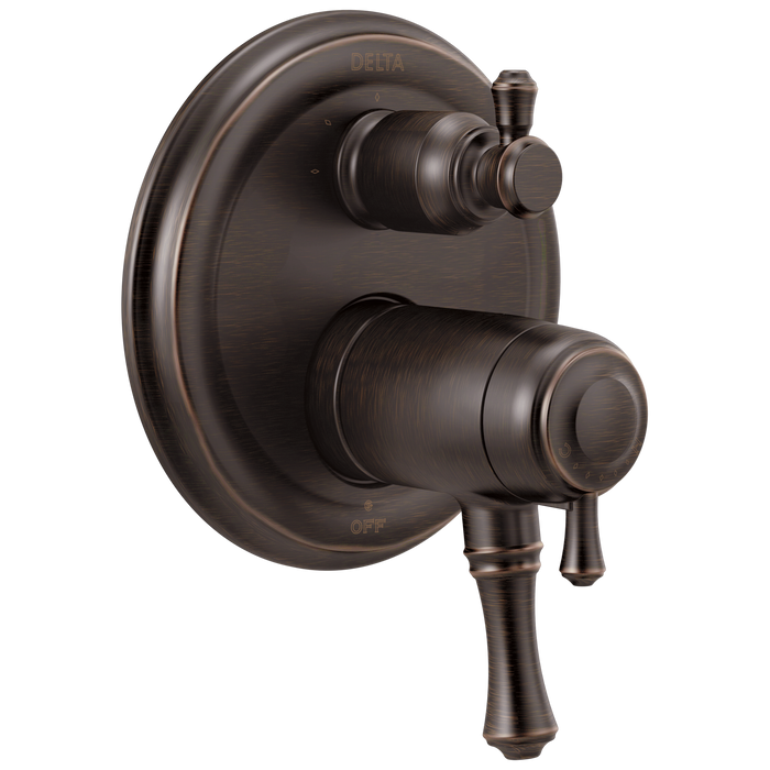 Delta Cassidy T27T897 Traditional 2-Handle TempAssure 17T Series Valve Trim with 3-Setting Integrated Diverter, venetian...