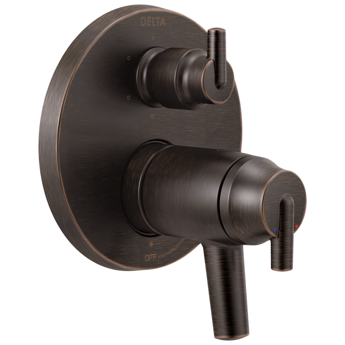 Delta Trinsic T27T959 Contemporary Two Handle TempAssure 17T Series Valve Trim with 6-Setting Integrated Diverter,...