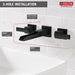 Delta Ara:T3568LF Two Handle Wall Mount Channel Bathroom Faucet Trim, matte black - view 4