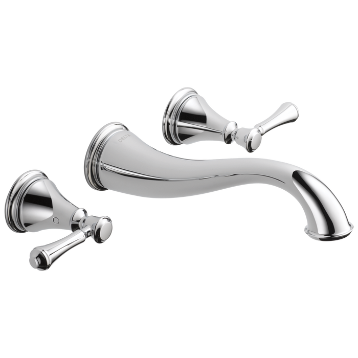 Delta Cassidy T3597LF Two Handle Wall Mount Bathroom Faucet Trim, chrome