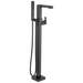 Delta Ara T4767 Single Handle Floor Mount Tub Filler Trim with Hand Shower, matte black
