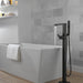 Delta Ara T4767 Single Handle Floor Mount Tub Filler Trim with Hand Shower, matte black - view 2