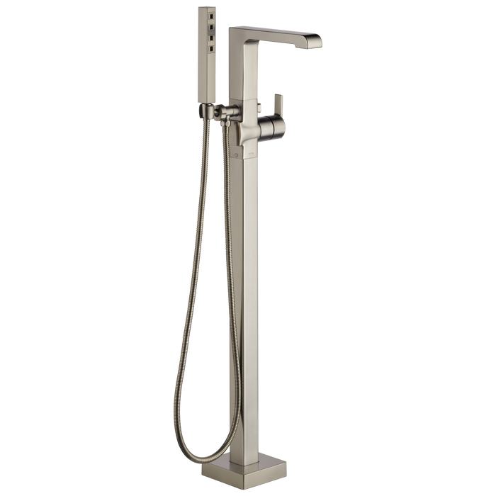Delta Ara T4767 Single Handle Floor Mount Tub Filler Trim with Hand Shower, stainless