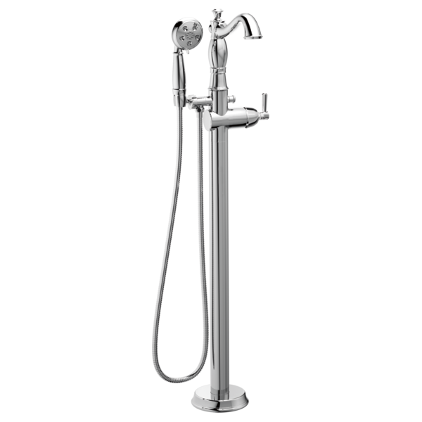Delta Cassidy T4797 Single Handle Floor Mount Tub Filler Trim with Hand Shower - Less Handle, chrome - view 2