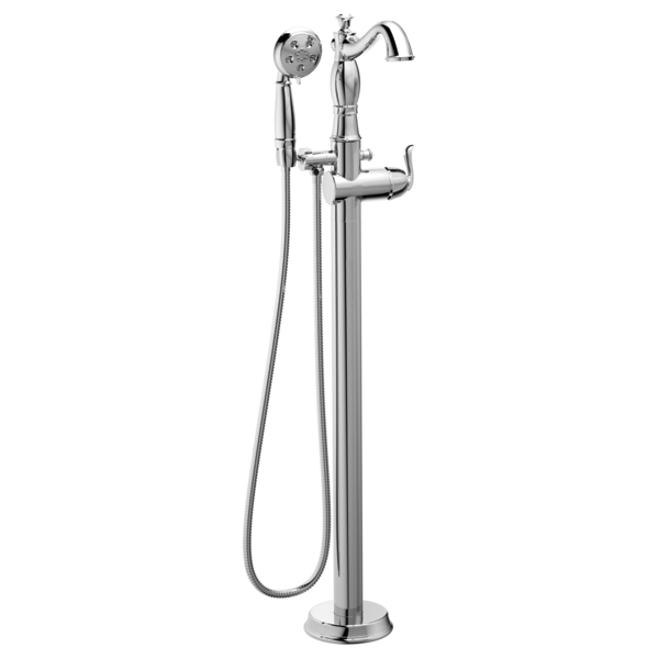Delta Cassidy T4797 Single Handle Floor Mount Tub Filler Trim with Hand Shower - Less Handle, chrome - view 3
