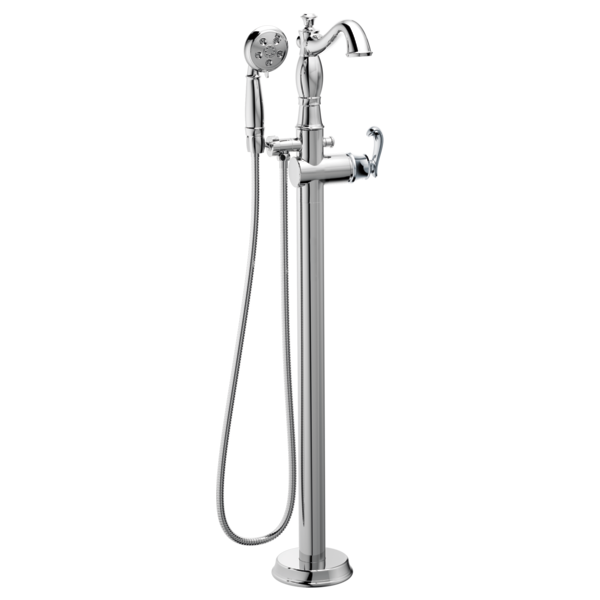 Delta Cassidy T4797 Single Handle Floor Mount Tub Filler Trim with Hand Shower - Less Handle, chrome - view 4