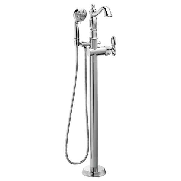 Delta Cassidy T4797 Single Handle Floor Mount Tub Filler Trim with Hand Shower - Less Handle, chrome - view 5