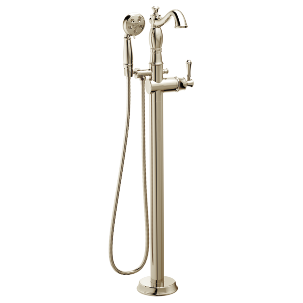 Delta Cassidy T4797 Single Handle Floor Mount Tub Filler Trim with Hand Shower - Less Handle, polished nickel - view 2