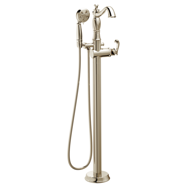 Delta Cassidy T4797 Single Handle Floor Mount Tub Filler Trim with Hand Shower - Less Handle, polished nickel - view 3