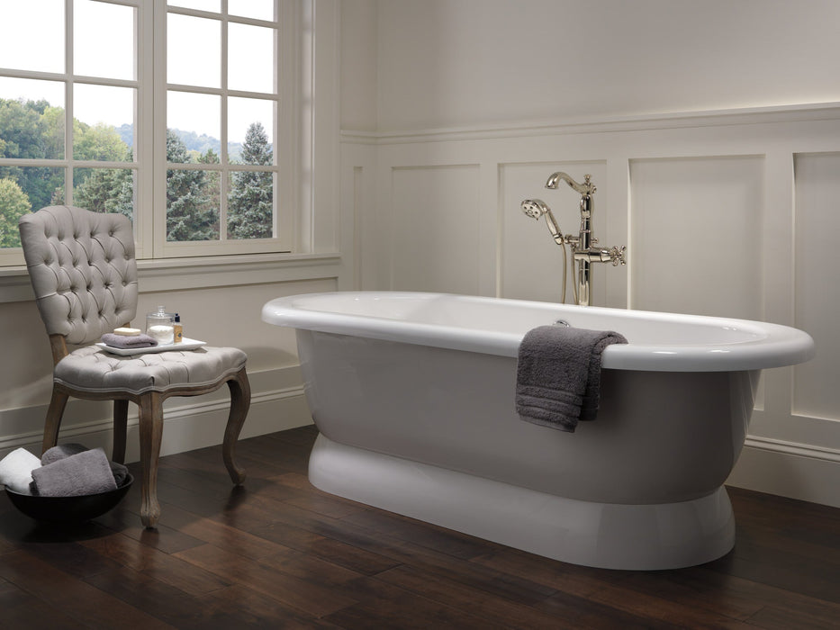 Delta Cassidy T4797 Single Handle Floor Mount Tub Filler Trim with Hand Shower - Less Handle, polished nickel - view 5