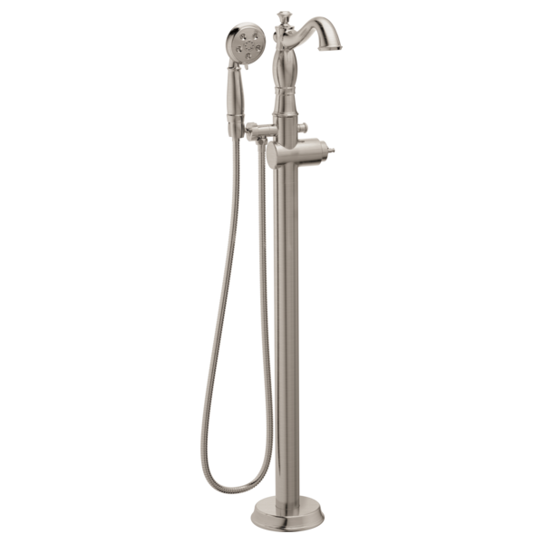 Delta Cassidy T4797 Single Handle Floor Mount Tub Filler Trim with Hand Shower - Less Handle, stainless - view 4