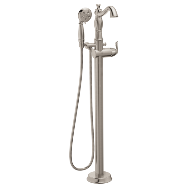 Delta Cassidy T4797 Single Handle Floor Mount Tub Filler Trim with Hand Shower - Less Handle, stainless - view 5