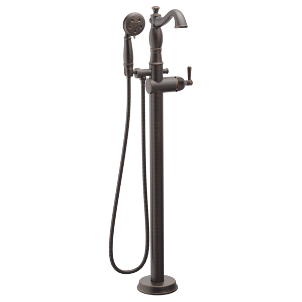 Delta Cassidy T4797 Single Handle Floor Mount Tub Filler Trim with Hand Shower - Less Handle, venetian bronze - view 2