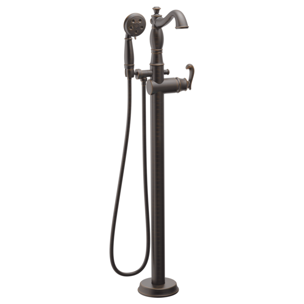 Delta Cassidy T4797 Single Handle Floor Mount Tub Filler Trim with Hand Shower - Less Handle, venetian bronze - view 4