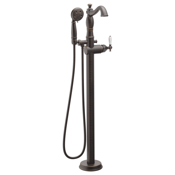 Delta Cassidy T4797 Single Handle Floor Mount Tub Filler Trim with Hand Shower - Less Handle, venetian bronze - view 5