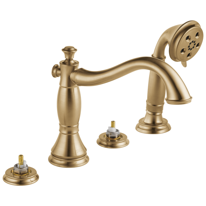 Delta Cassidy T4797 Roman Tub with Hand Shower Trim - Less Handles, champagne bronze