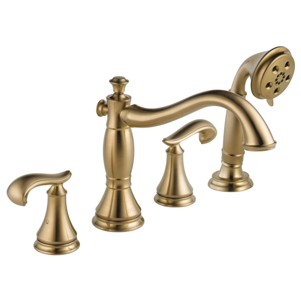 Delta Cassidy T4797 Roman Tub with Hand Shower Trim - Less Handles, champagne bronze - view 3
