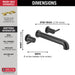 Delta Trinsic T5759 Wall Mounted Tub Filler, matte black - view 2