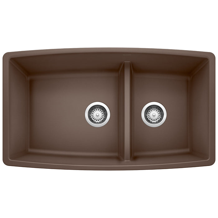 BLANCO 441313 Performa 1-3/4 Double Bowl Kitchen Sink with Low Divide - Café