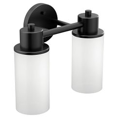 Moen DN0762 Matte black two globe bath light